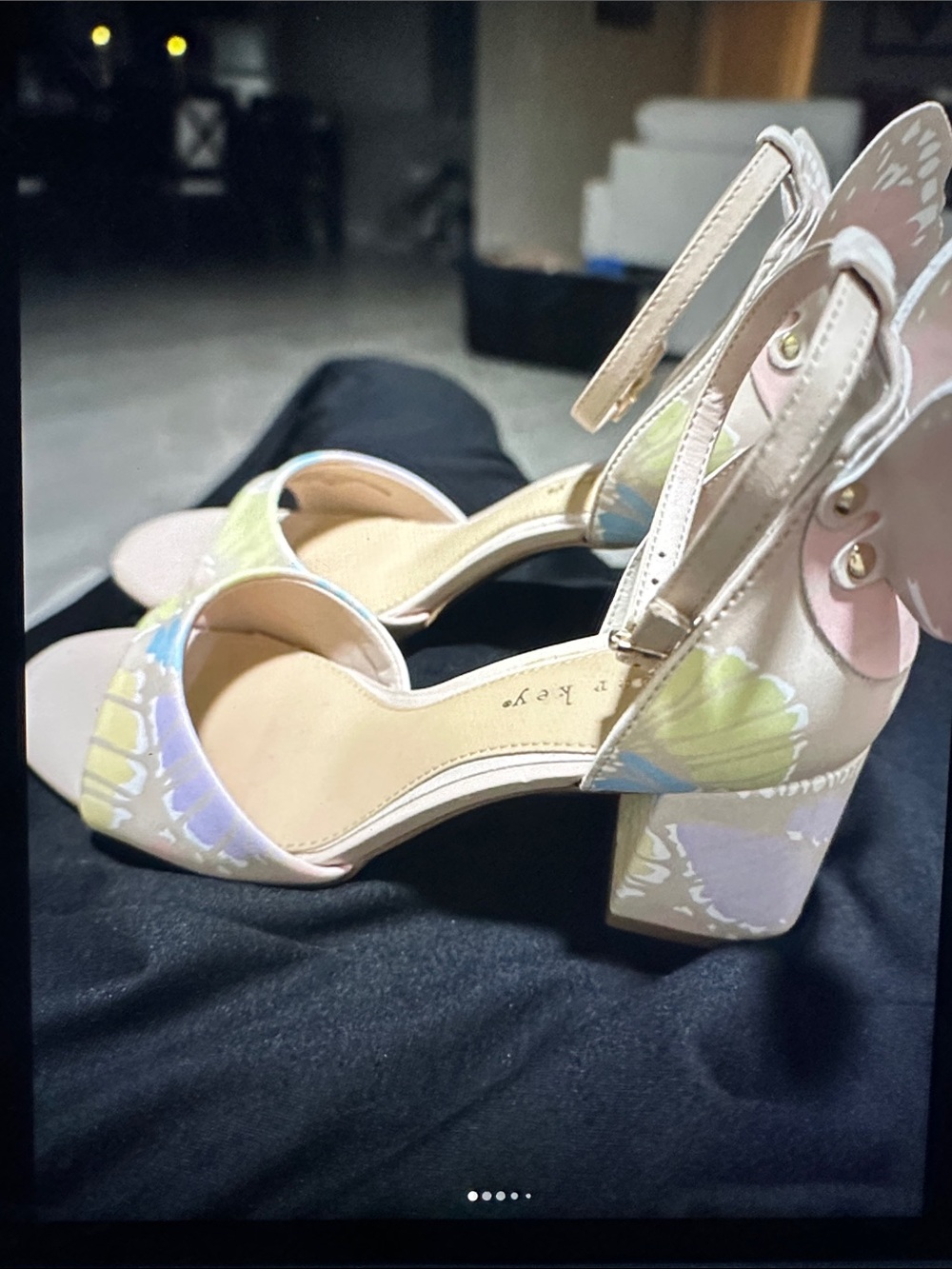 Copper Key Pastel Floral Block Heel Sandals in Pink, Yellow, Lavender